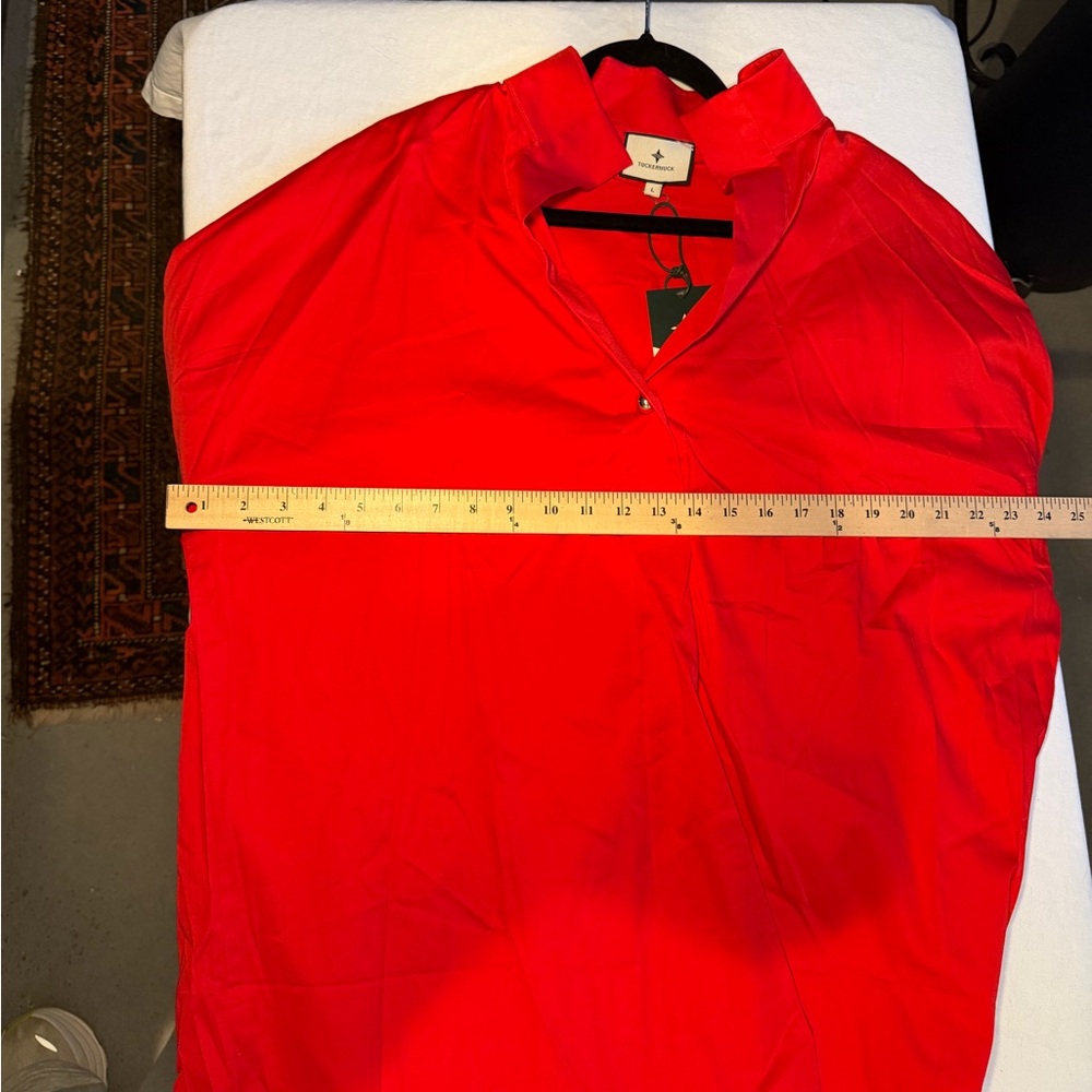 Tuckernuck Vibrant Red Women's Blouse - Picture 5 of 5